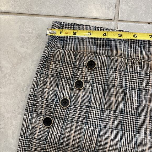 Veronica Beard Friedman Blue Multi Plaid Button Pocket Cropped Pant $395 Size 4 - Picture 8 of 13